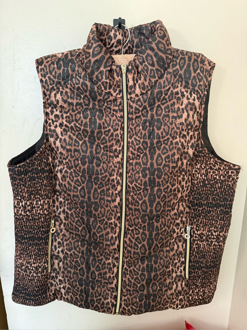 New York & Company Leopard Quilted Vest - Brown/Black Sassy Vest Business Casual